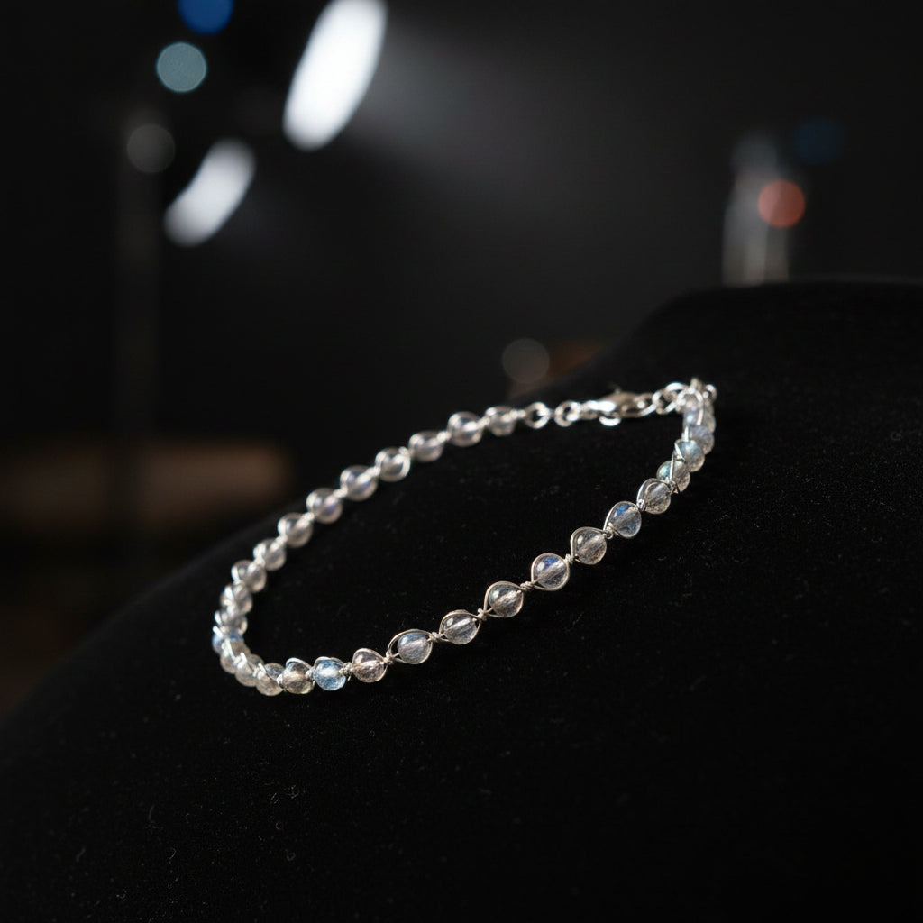 Labradorite and silver bracelet