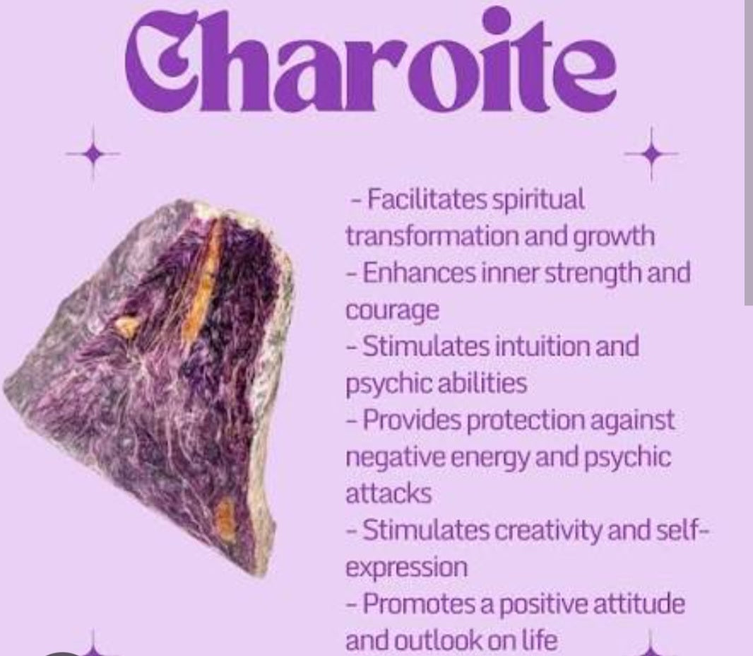 Charoite and copper pendant