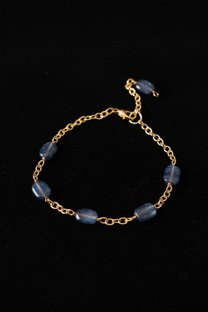 Gold toned Kyanite bracelet