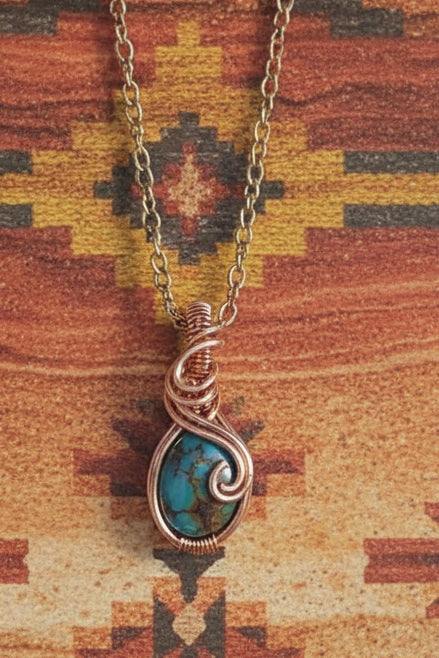 Turquoise copper pendant