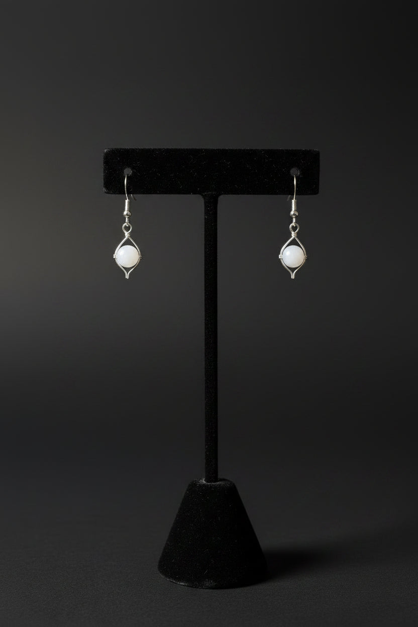 Moonstone earrings in silver