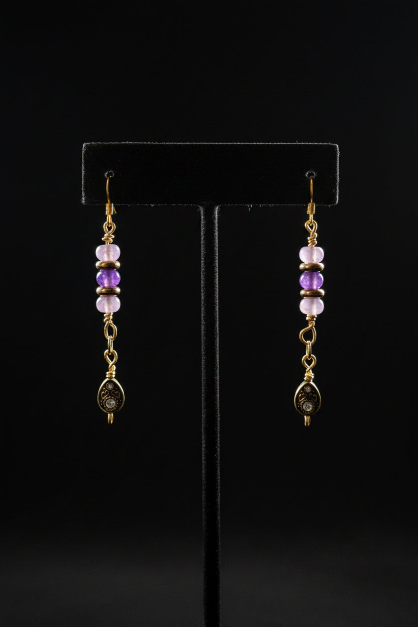 Amethyst and gold plated earrings ✨️