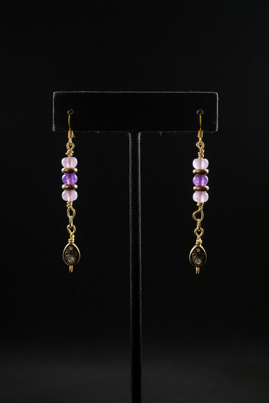 Amethyst and gold plated earrings ✨️