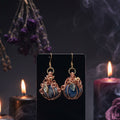 Soldalite and copper pumpkin earrings with 14kt gold hooks