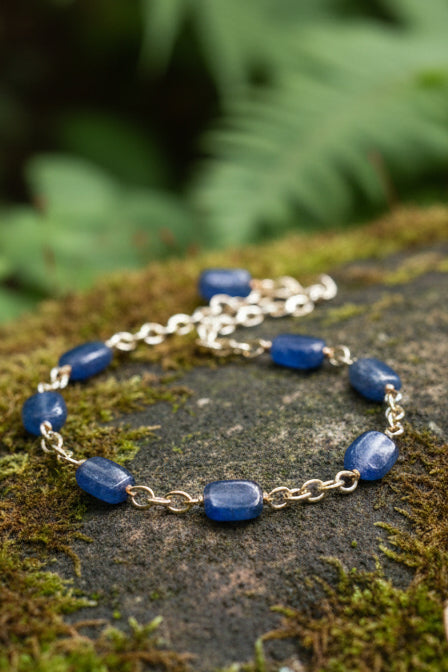 Gold toned Kyanite bracelet