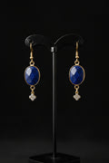 Blue lapis lazuli  dangle earring with 14kt gold hook