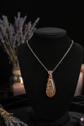 Peach Moonstone wrapped in copper