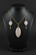 Rose quartz set with 14kt gold findings