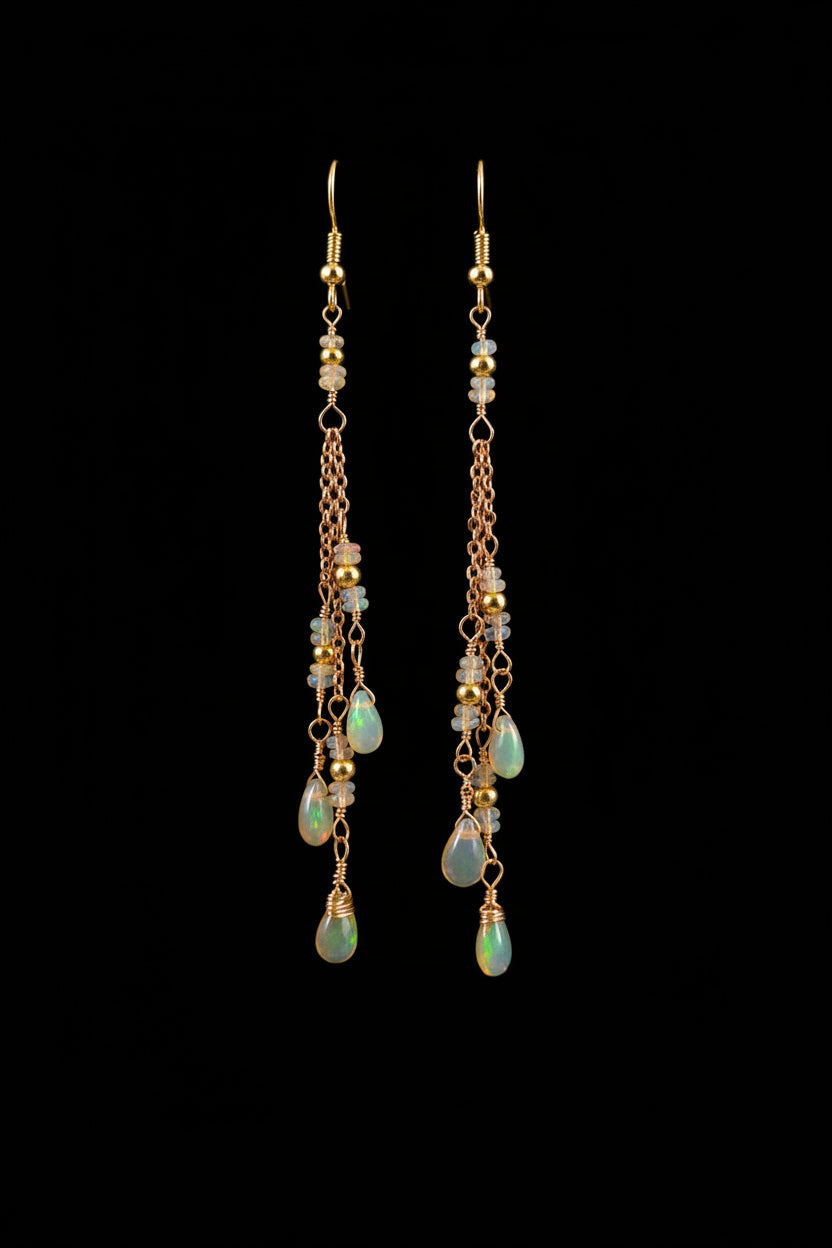 Opal dangle earrings ✨️  with 18kt gold plated findings