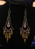 Tigers eye and Quarts earrings